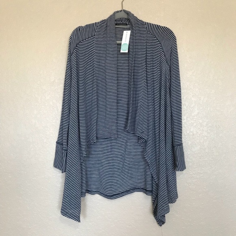 Staccato Kareen Navy Striped Open Cardigan